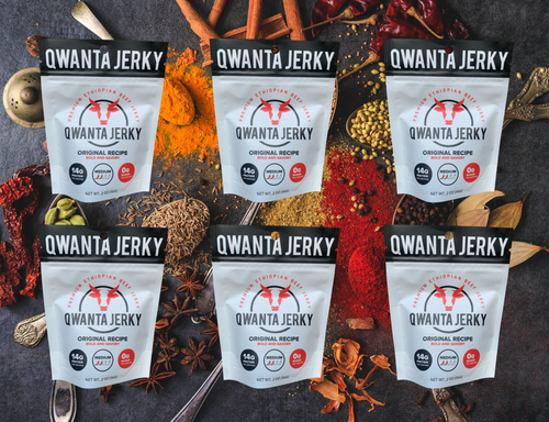 6 Pack of QWANTA JERKY - Premium Ethiopian Beef Jerky